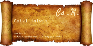 Csiki Malvin névjegykártya
