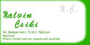 malvin csiki business card